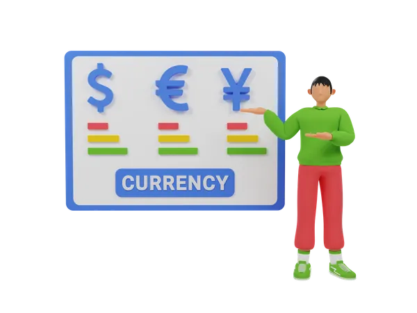 Currency rate 3D Illustration