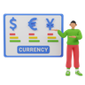 currency rate 3d logo
