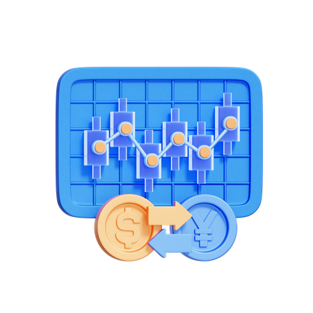 Currency Trading Chart  3D Icon