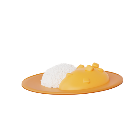 Curry Rice  3D Illustration