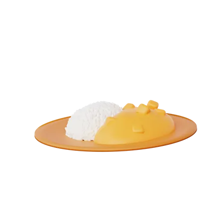 Curry Rice  3D Illustration