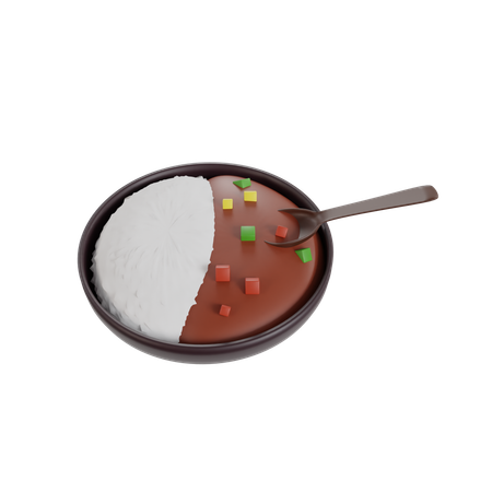 Riz au curry  3D Icon