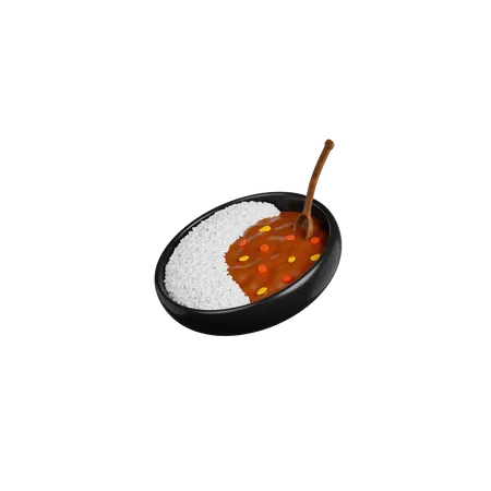 Riz au curry  3D Icon