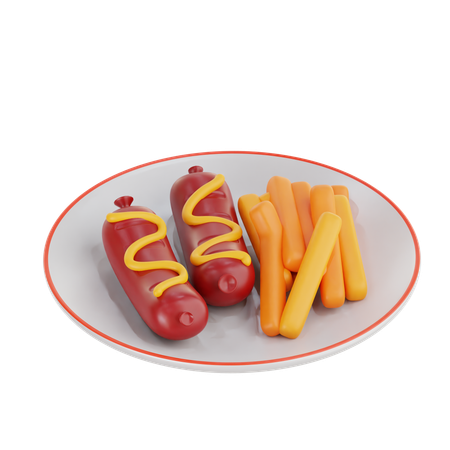 Currywurst  3D Icon