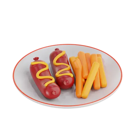 Currywurst  3D Icon