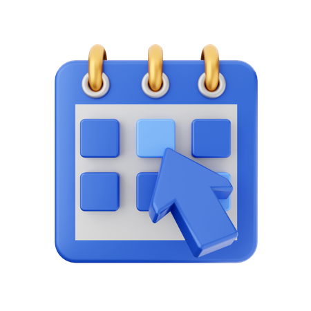 Cursor Calendar  3D Icon