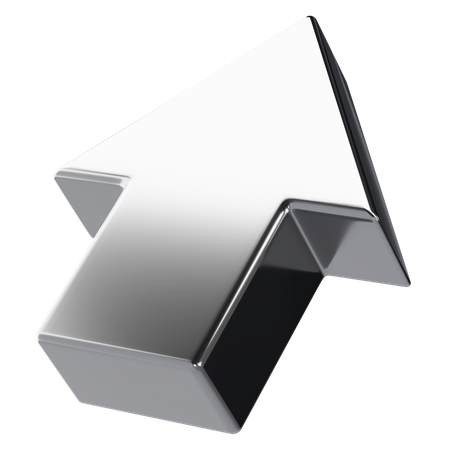 Seta de cursor de metal  3D Icon