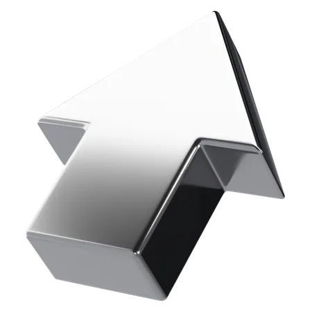 Seta de cursor de metal  3D Icon