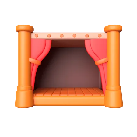 Curtain Show 3D Icon