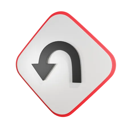 Curva em gancho esquerda  3D Icon
