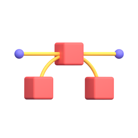 Trayectoria vectorial curva  3D Icon