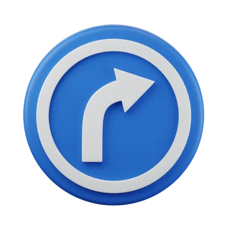 Curve to right sign 3d icon  3D Icon