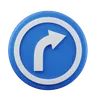 Curve to right sign 3d icon