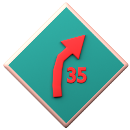 Curve With Advisory Speed  3D Icon