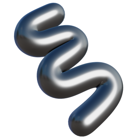 Curved Abstract Shape  3D Icon