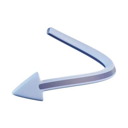 Curved Arrow  3D Icon