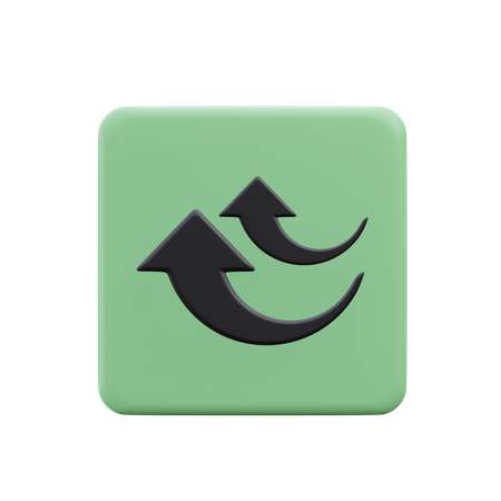 Curved Arrow  3D Icon