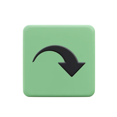 Curved Arrow  3D Icon