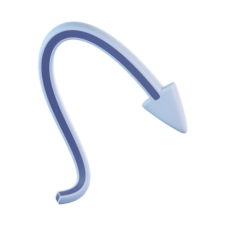 Curved Arrow  3D Icon