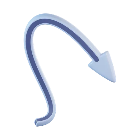 Curved Arrow  3D Icon