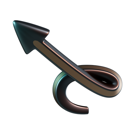 Curved Arrow  3D Icon