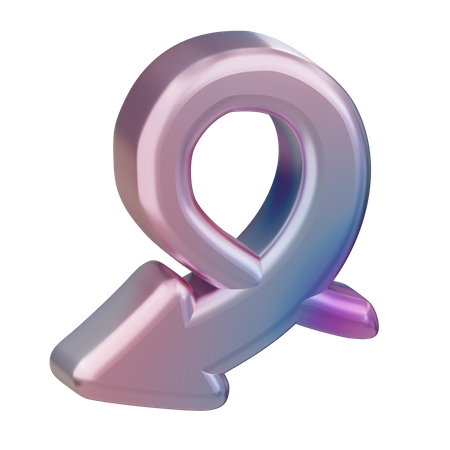 Curved Arrow  3D Icon