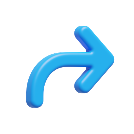 Curved Arrow  3D Icon