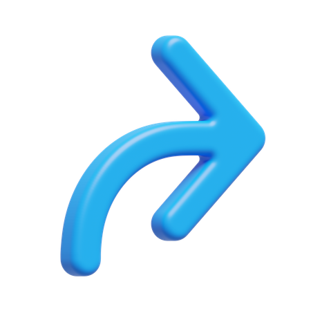 Curved Arrow  3D Icon