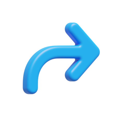 Curved Arrow  3D Icon