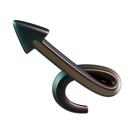 Curved Arrow  3D Icon