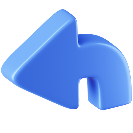 Curved Arrow Left  3D Icon