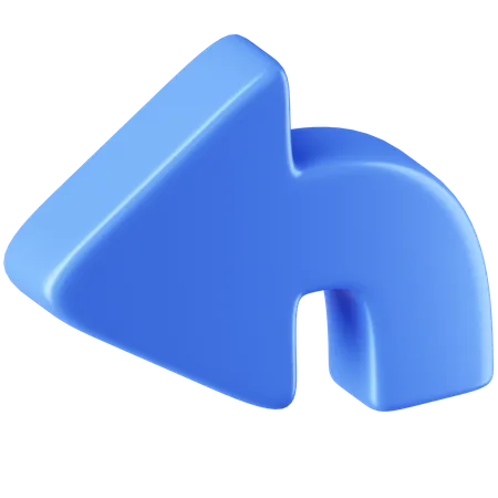 Curved Arrow Left  3D Icon