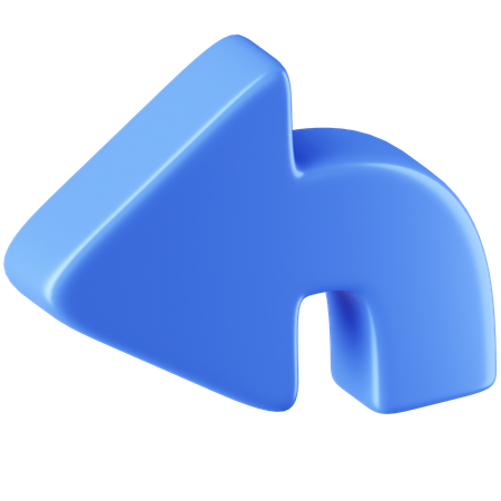 Curved Arrow Left  3D Icon
