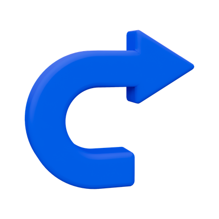 Curved Arrow Right  3D Icon