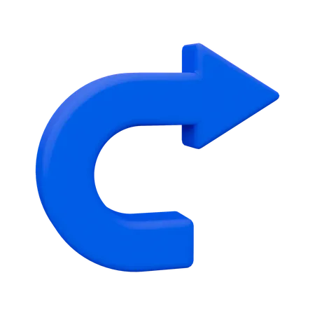 Curved Arrow Right  3D Icon