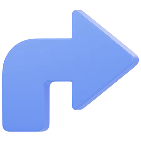 Curved Arrow Right  3D Icon