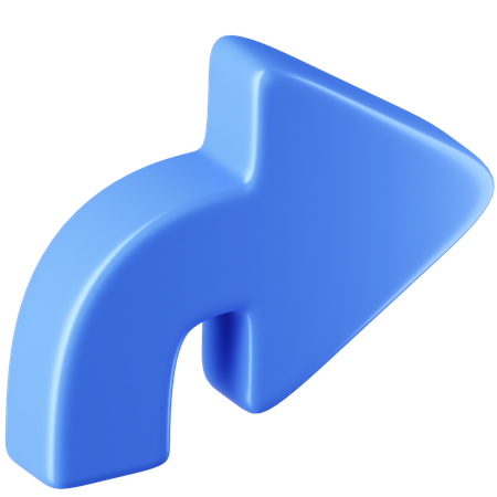 Curved Arrow Right  3D Icon