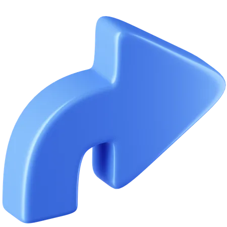 Curved Arrow Right  3D Icon