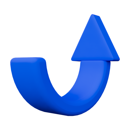 Curved Arrow Up  3D Icon