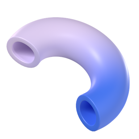 Curved Cylinder Gradient  3D Icon