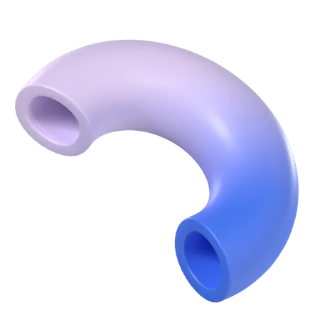 Curved Cylinder Gradient  3D Icon