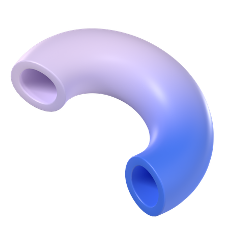 Curved Cylinder Gradient  3D Icon