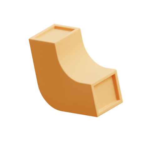 Curved L shape  3D Icon