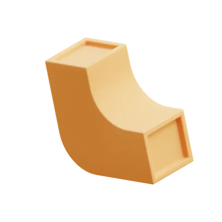 Curved L shape  3D Icon