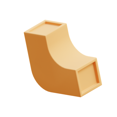 Curved L shape 3D Icon