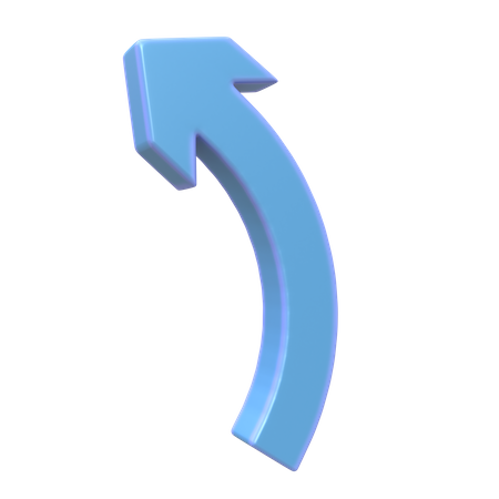 Curved Left Arrow  3D Icon