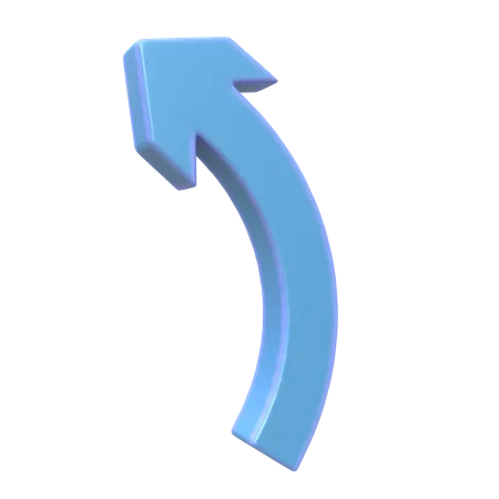 Curved Left Arrow  3D Icon