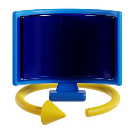 Curved Monitor  3D Icon