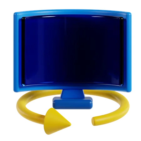 Curved Monitor  3D Icon