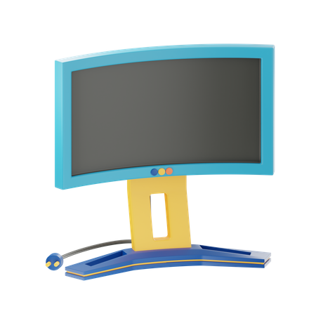 Curved Monitor  3D Icon